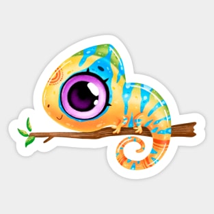 chameleon hand drawn cute Sticker